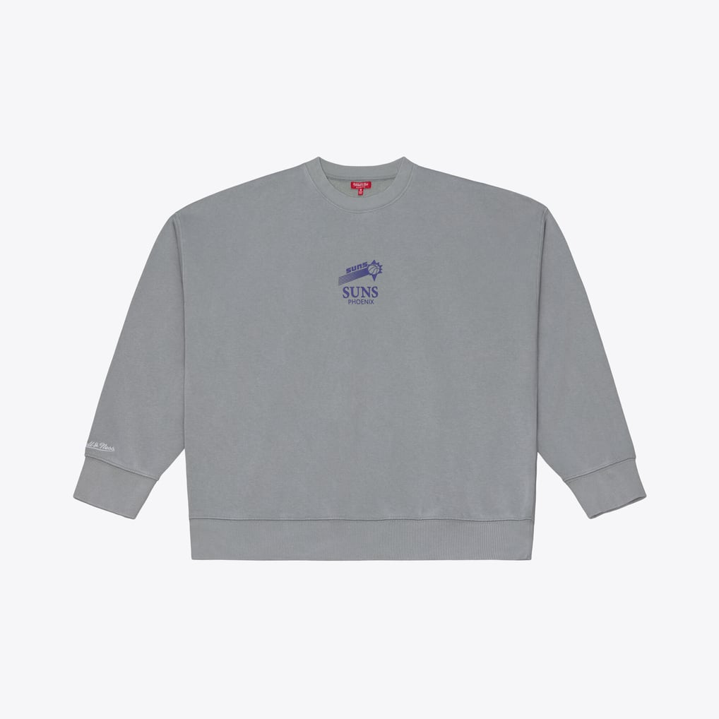  Phoenix Suns Mitchell & Ness Women's Core Essentials Micro Logo Fleece Sweatshirt - Gray