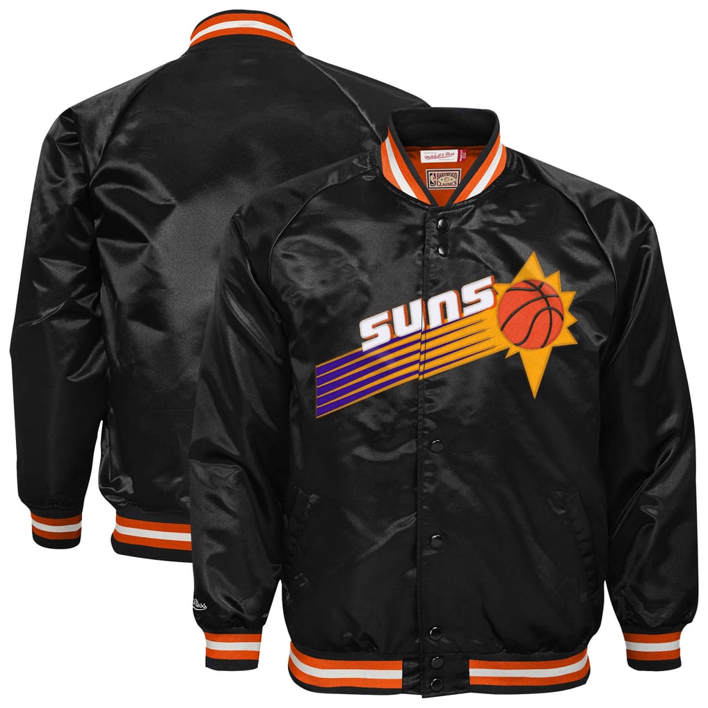 Phoenix Suns Mitchell & Ness Youth Hardwood Classics Satin Raglan Full-Snap Jacket - Black