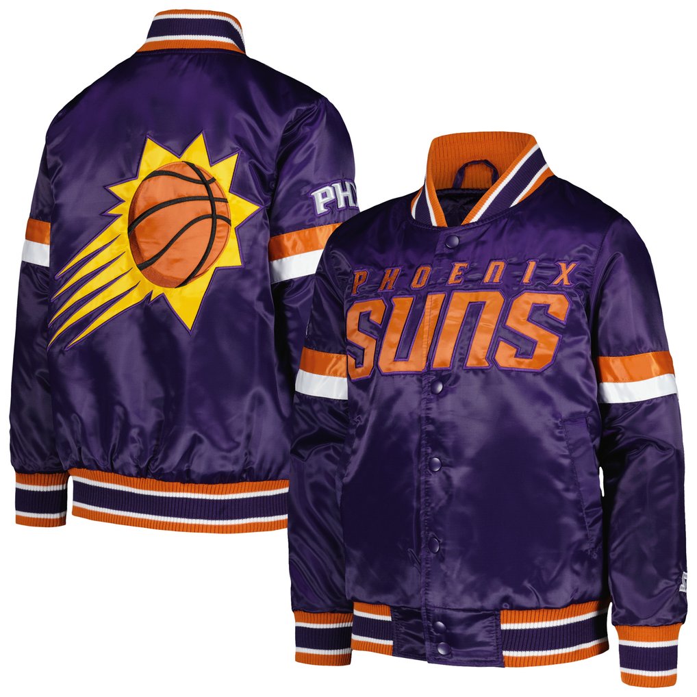 Phoenix Suns Starter Youth Home Game Varsity Satin Full-Snap Jacket - Purple