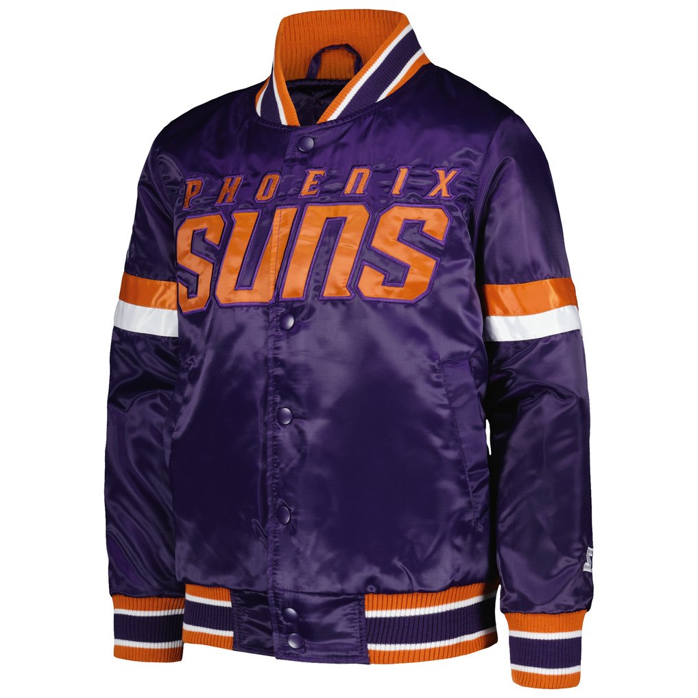 Phoenix Suns Starter Youth Home Game Varsity Satin Full-Snap Jacket - Purple
