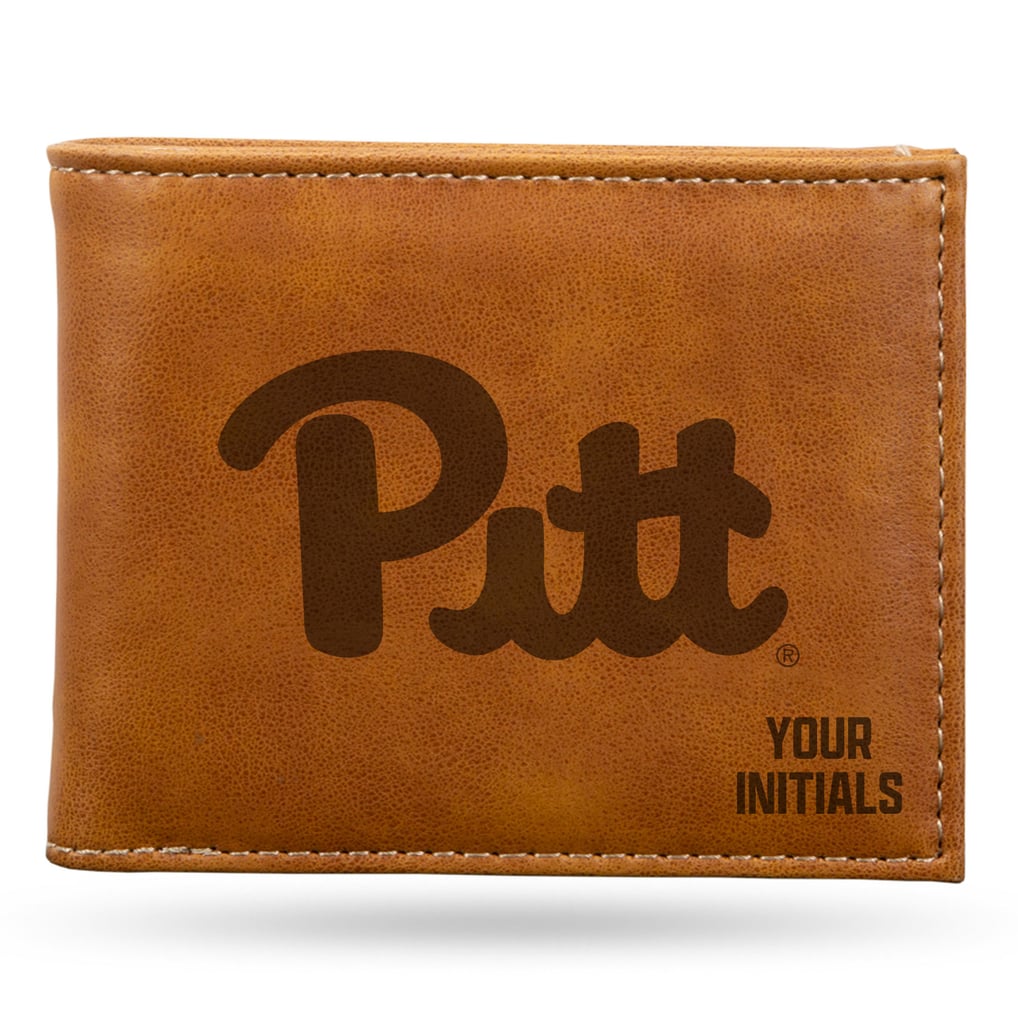 Pitt Panthers Personalized Billfold Wallet - Brown