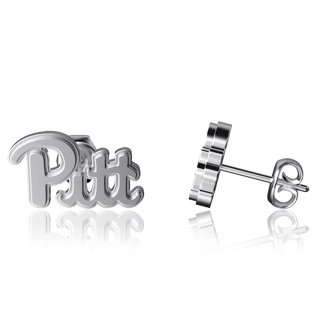 Pitt Panthers Dayna Designs Team Logo Silver Post Earrings