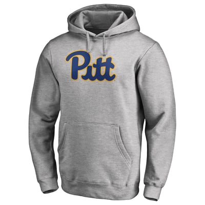 Pitt Panthers Primary Team Logo Pullover Hoodie - Ash