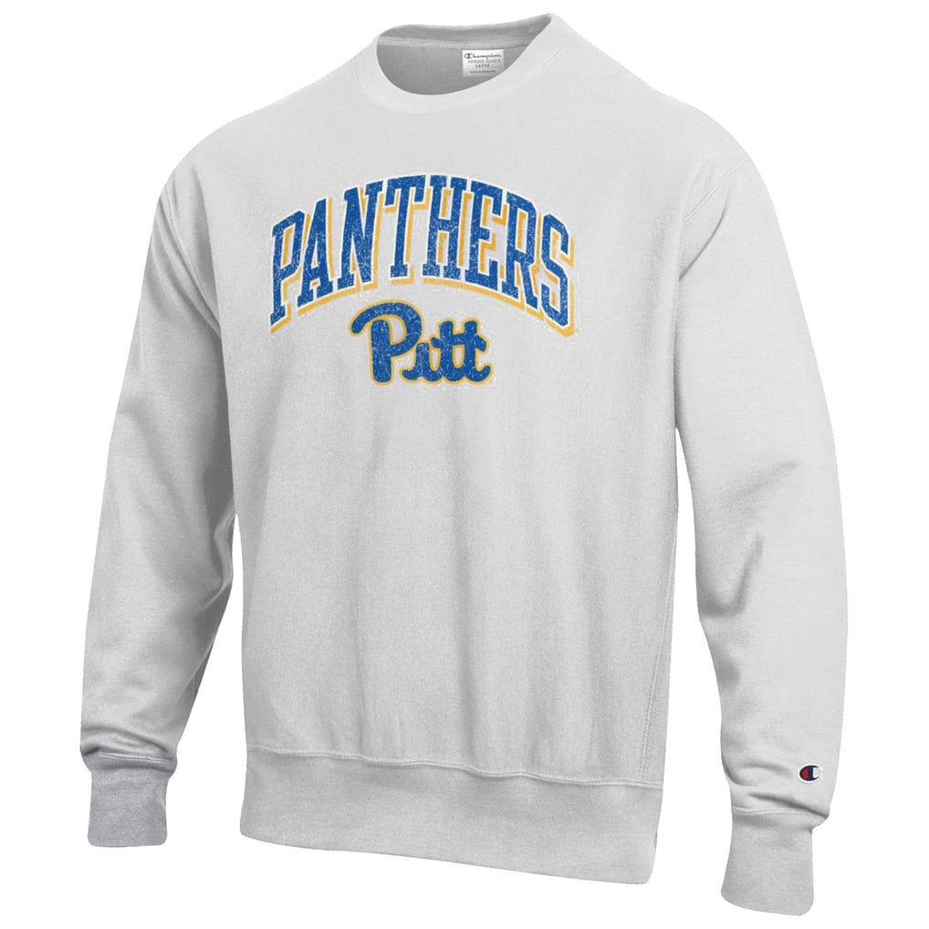 Pitt Panthers Champion Arch Over Logo Reverse Weave Pullover Sweatshirt - Gray