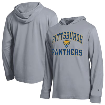  Pitt Panthers Champion High Motor All-Star Long Sleeve Hooded T-Shirt - Heather Gray