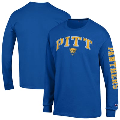  Pitt Panthers Champion Arch Over Logo 2-Hit Long Sleeve T-Shirt - Royal