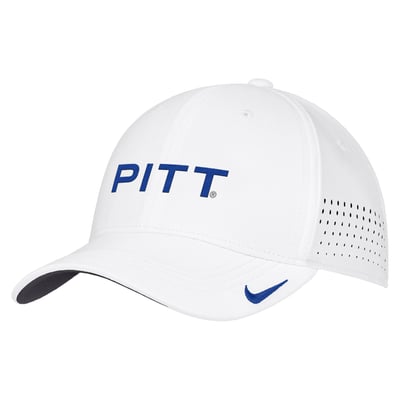 Pitt Panthers Nike 2026 On-Field AeroBill SwooshFlex Dri-FIT Hat - White