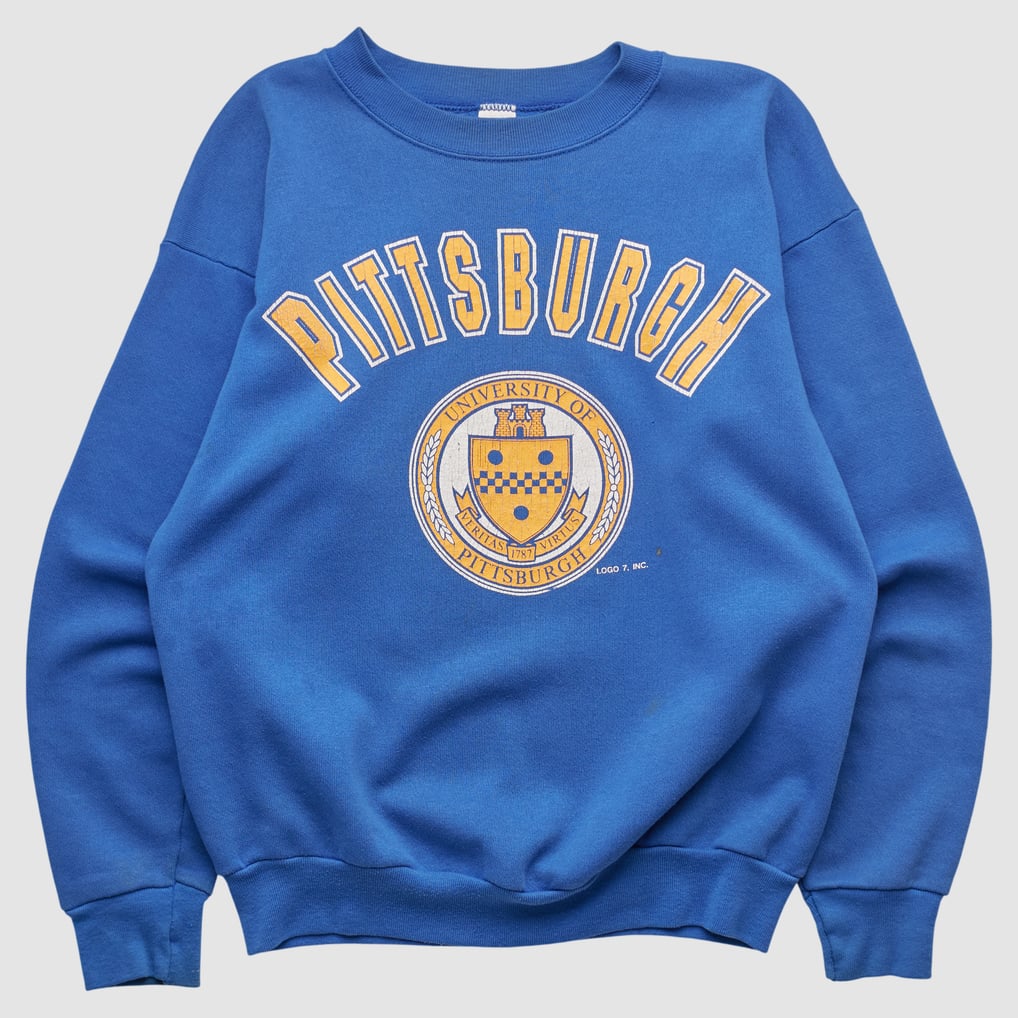 Pitt Panthers Tultex 90s Pullover Sweatshirt - Blue - S by Fanatics Real Vintage