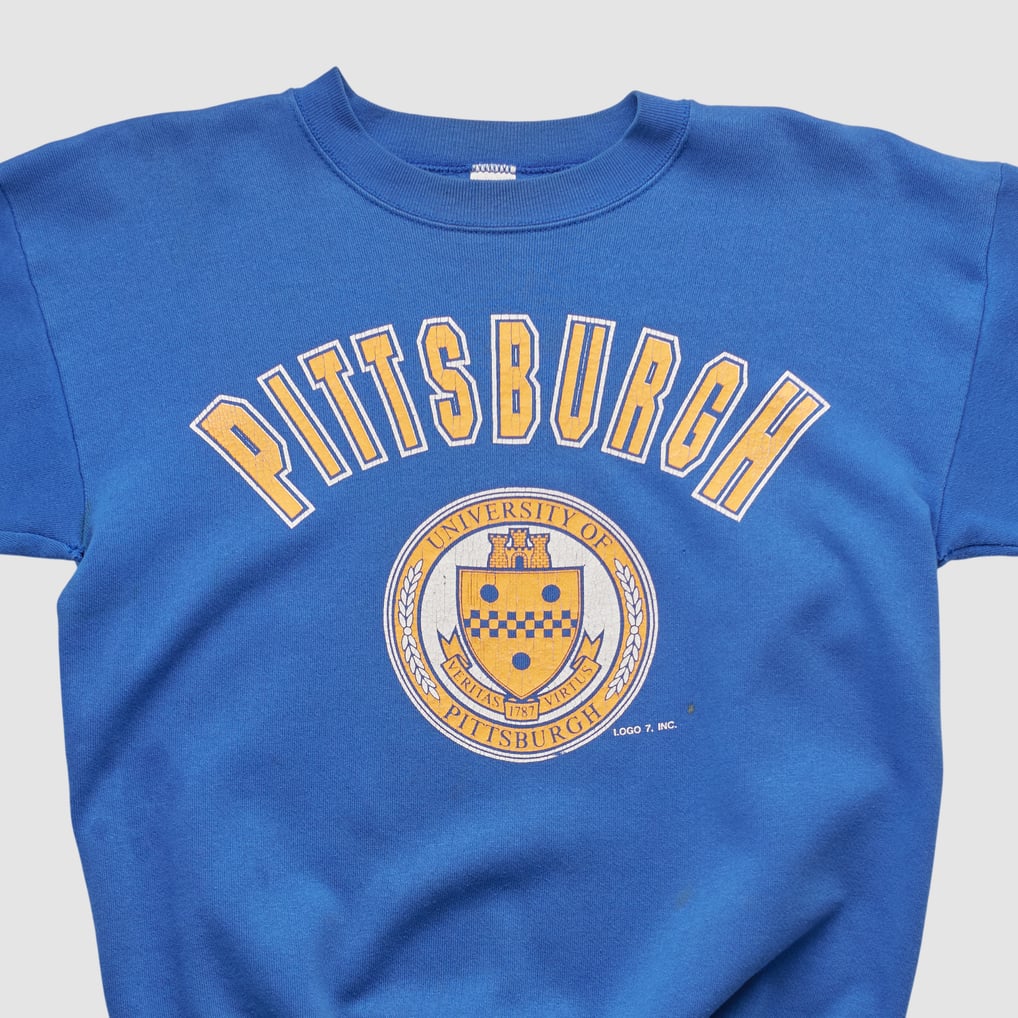Pitt Panthers Tultex 90s Pullover Sweatshirt - Blue - S by Fanatics Real Vintage