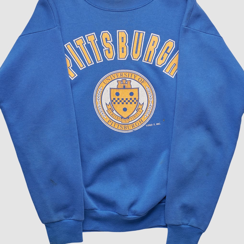 Pitt Panthers Tultex 90s Pullover Sweatshirt - Blue - S by Fanatics Real Vintage
