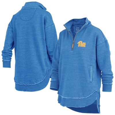 Pitt Panthers Pressbox Women's Northfork Sojourn Poncho Quarter-Zip Sweatshirt - Royal