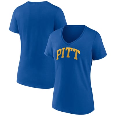 Pitt Panthers Women's Basic Arch V-Neck T-Shirt - Royal