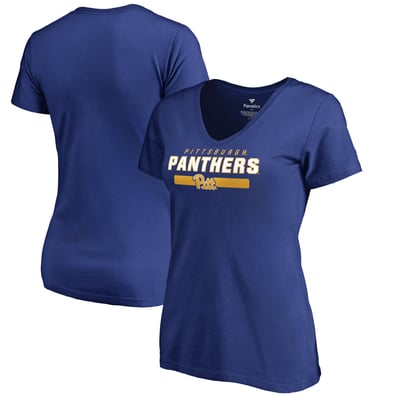 Pitt Panthers Women's Team Strong V-Neck T-Shirt - Royal