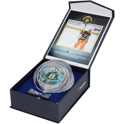 Marc-Andre Fleury Pittsburgh Penguins Autographed Fanatics Authentic Return to Pittsburgh Crystal Puck - Filled with Game-Used Ice from 9/27/2025