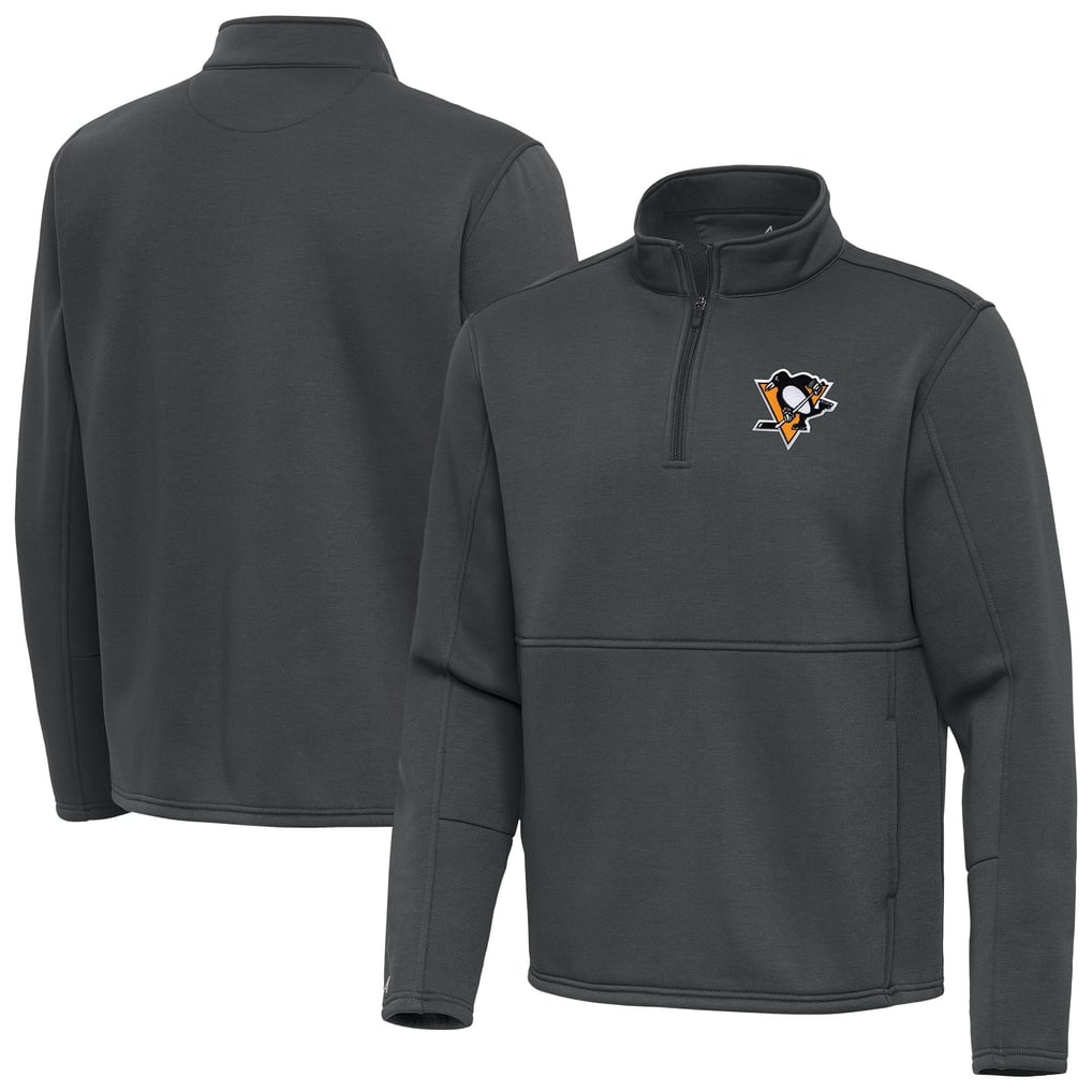 Pittsburgh Penguins Antigua Twist Quarter-Zip Pullover Jacket - Pewter
