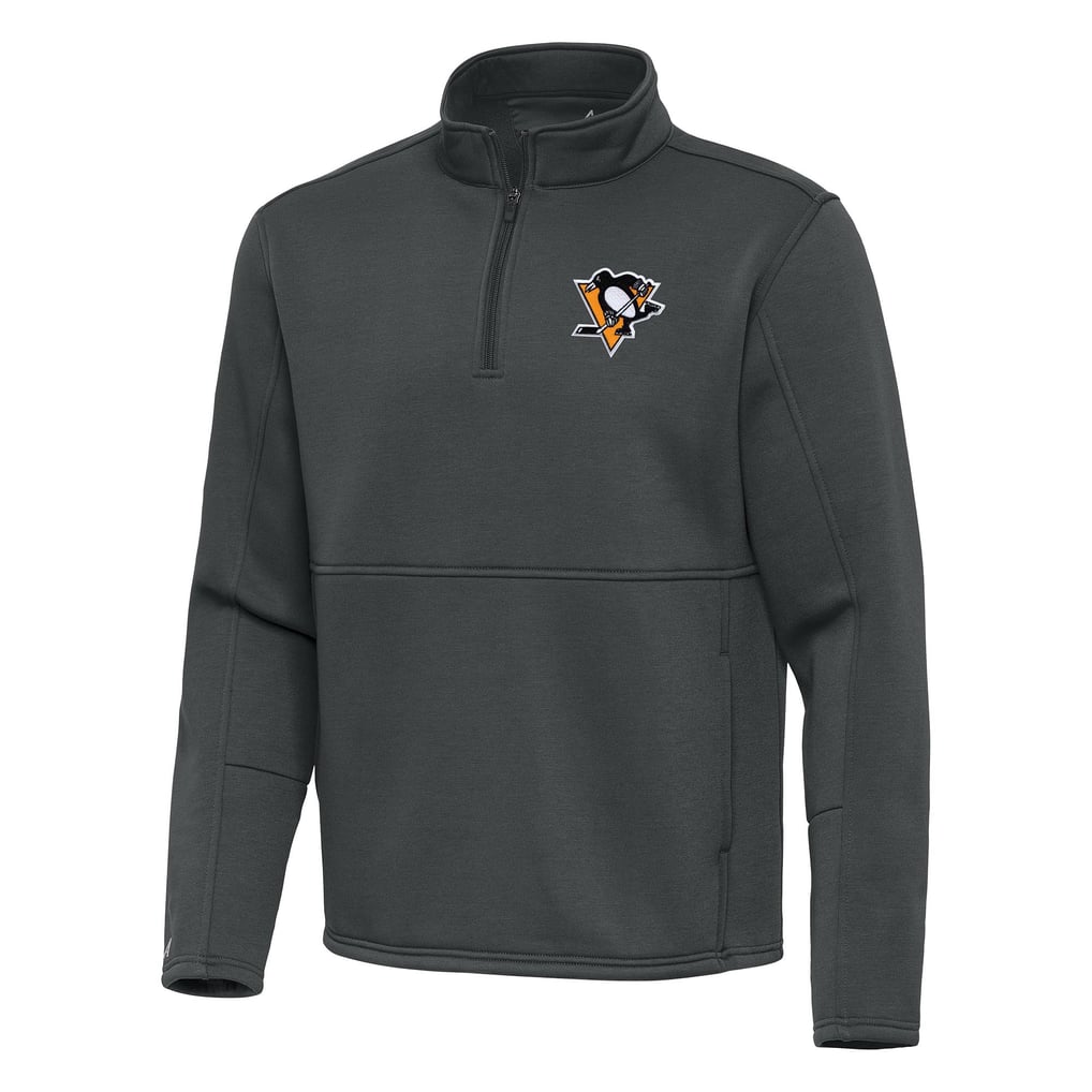 Pittsburgh Penguins Antigua Twist Quarter-Zip Pullover Jacket - Pewter