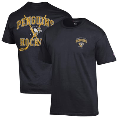  Pittsburgh Penguins Champion Stick With It Jersey T-Shirt - Black