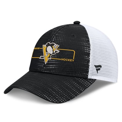 Pittsburgh Penguins Fanatics Authentic Pro Rink Boxed Logo Trucker Hat - Black