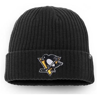 Pittsburgh Penguins Fanatics Core Primary Logo Cuffed Knit Hat - Black