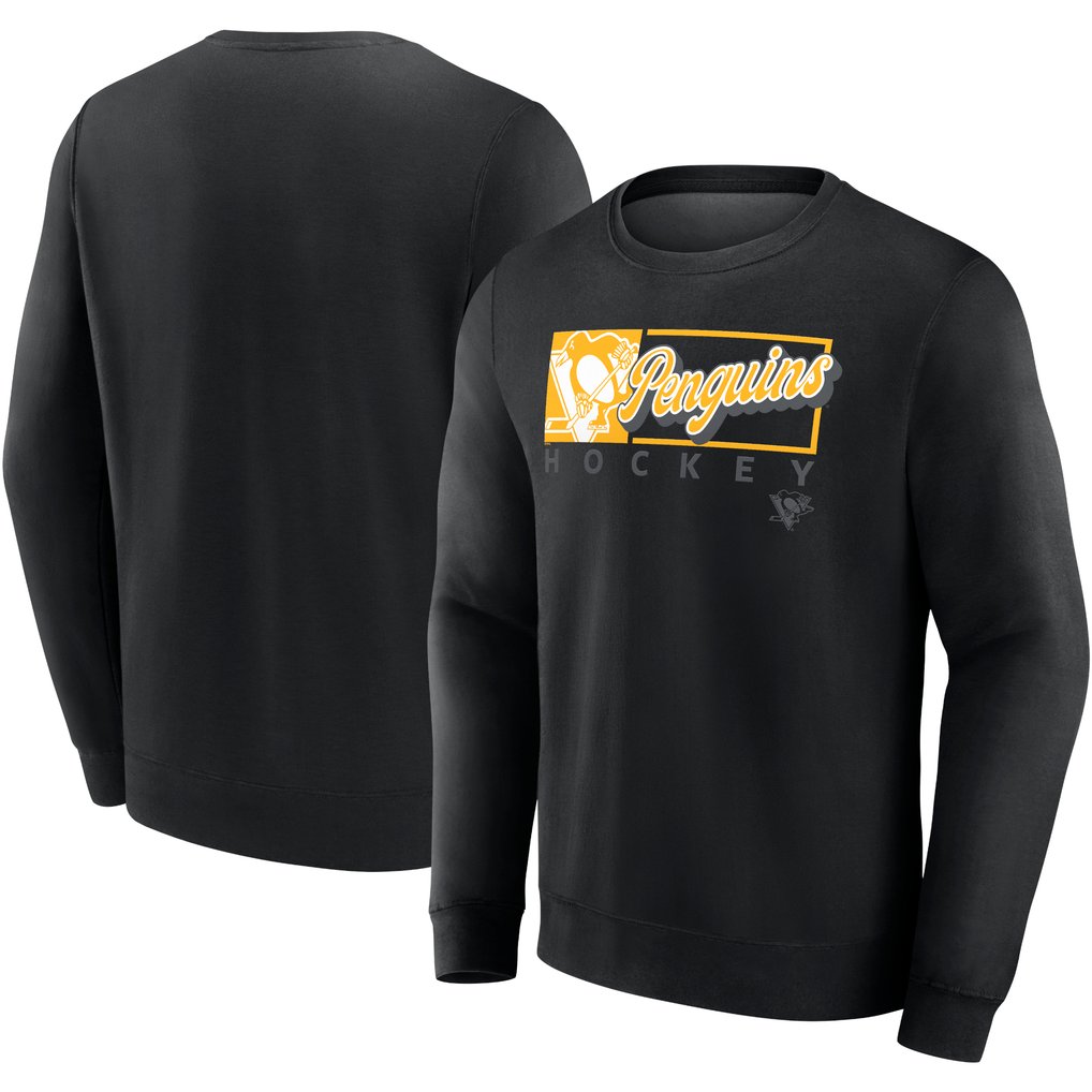Pittsburgh Penguins Fanatics Focus Fleece Pullover Sweatshirt - Black