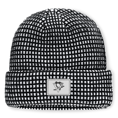 Pittsburgh Penguins Fanatics Fundamental Scheme Ribbed Cuffed Knit Hat - Black
