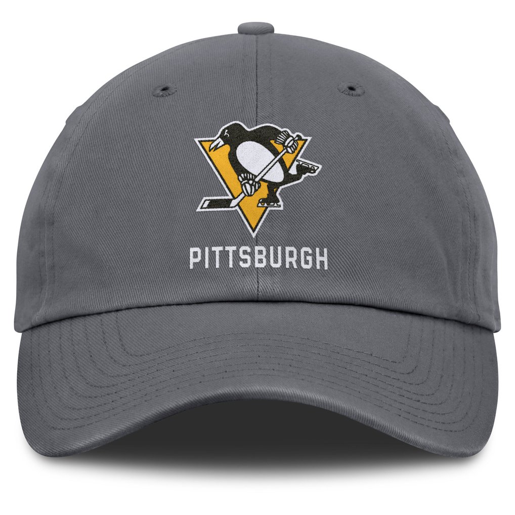 Pittsburgh Penguins Fanatics Washed Adjustable Hat - Charcoal