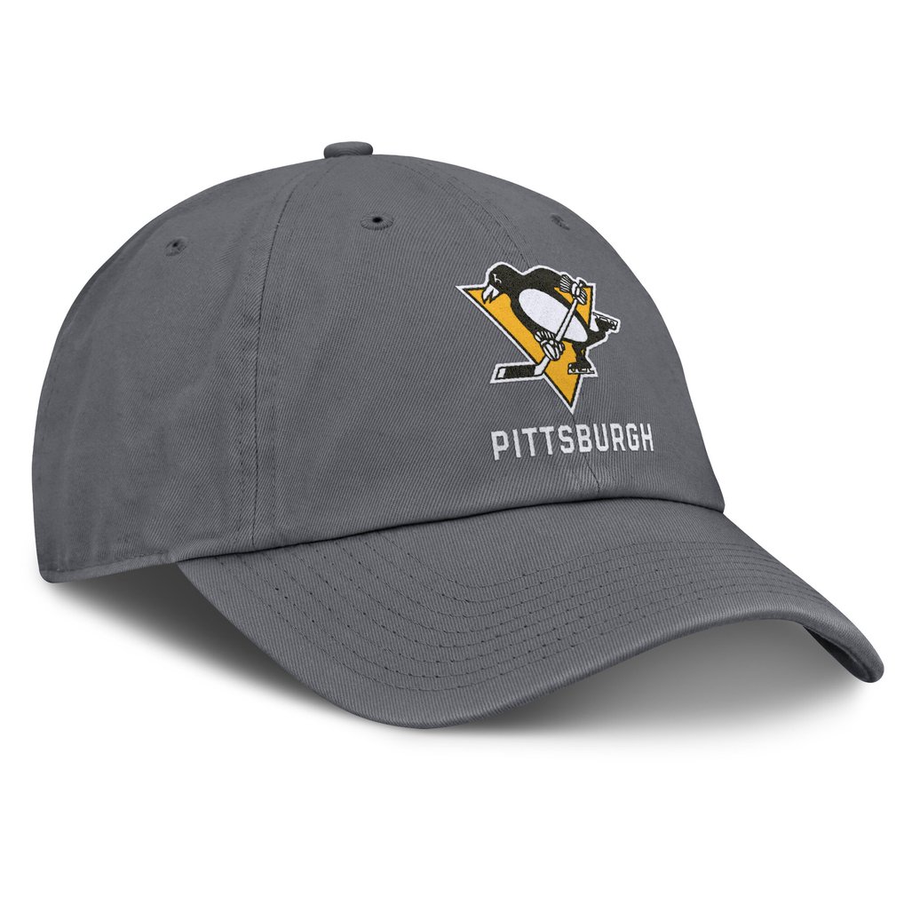 Pittsburgh Penguins Fanatics Washed Adjustable Hat - Charcoal