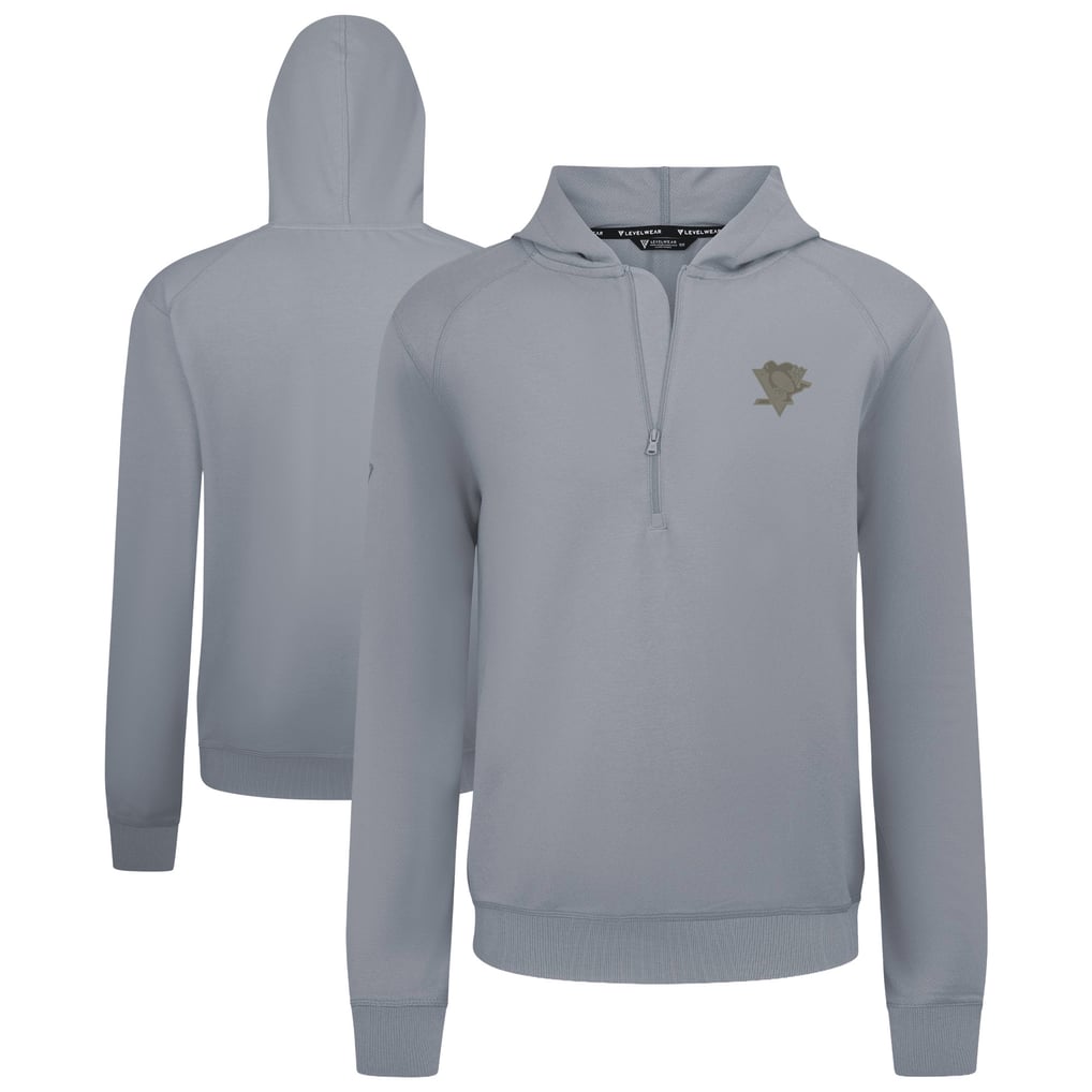  Pittsburgh Penguins Levelwear Technic Quarter-Zip Pullover Hoodie - Gray
