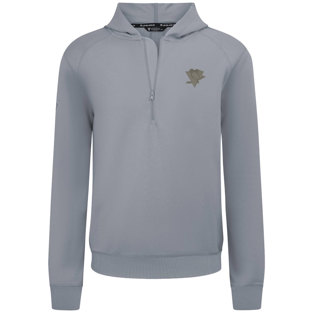  Pittsburgh Penguins Levelwear Technic Quarter-Zip Pullover Hoodie - Gray