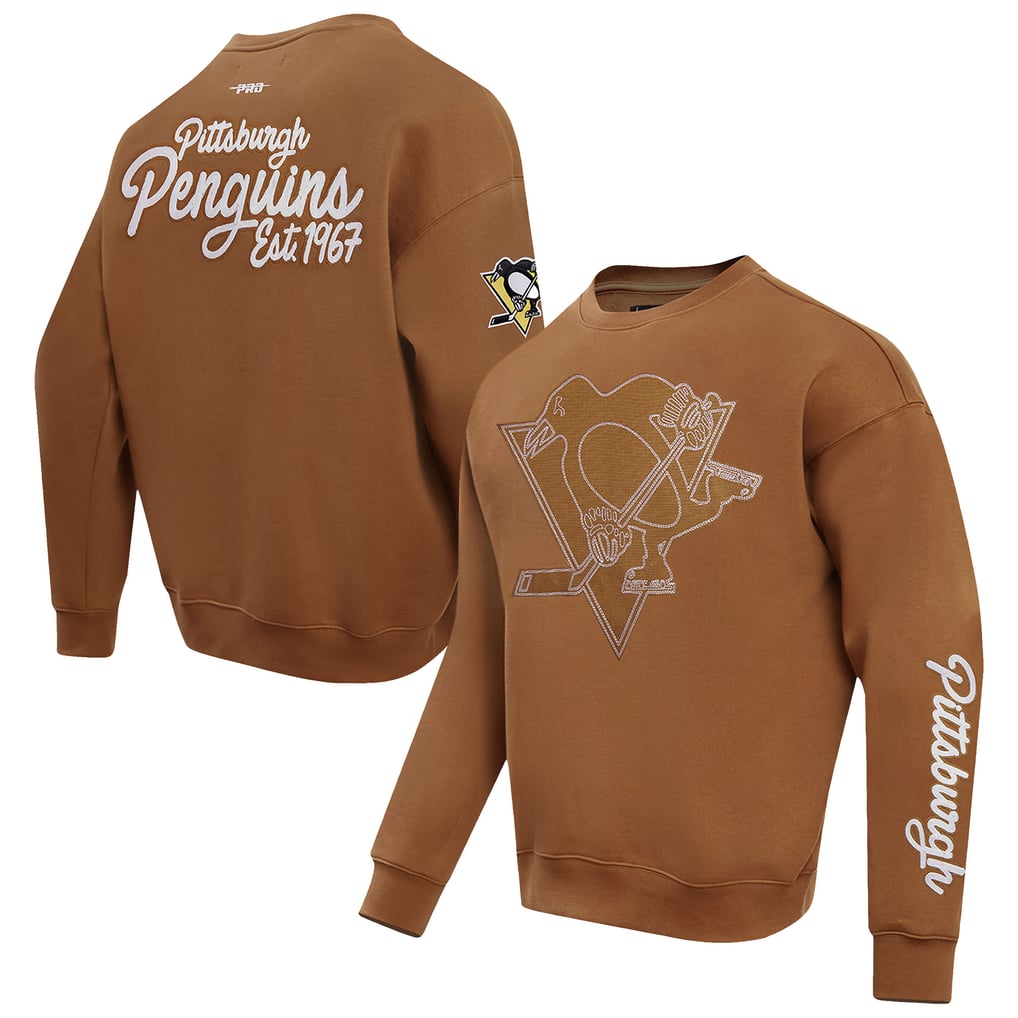  Pittsburgh Penguins Pro Standard Paint the City Pullover Sweatshirt - Brown