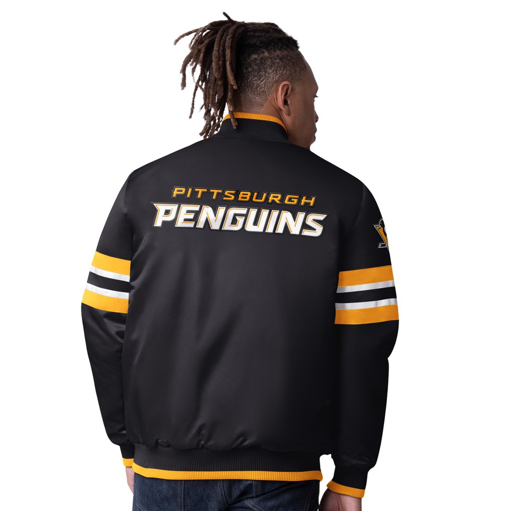 Pittsburgh Penguins Starter Scout I Full-Snap Varsity Jacket - Black