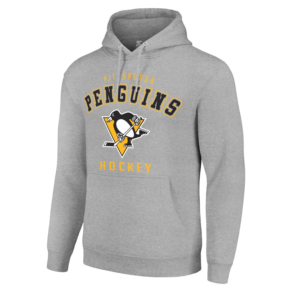 Pittsburgh Penguins Starter  Logo Pullover Hoodie - Heather Gray