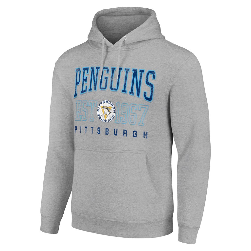 Pittsburgh Penguins Starter Retro Graphic Pullover Hoodie - Heather Gray