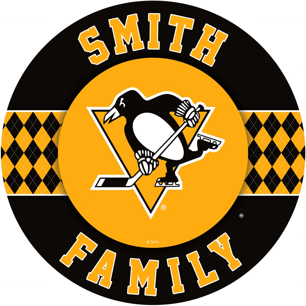 Pittsburgh Penguins 4" Personalized Circular Coasters 4-Pack Set