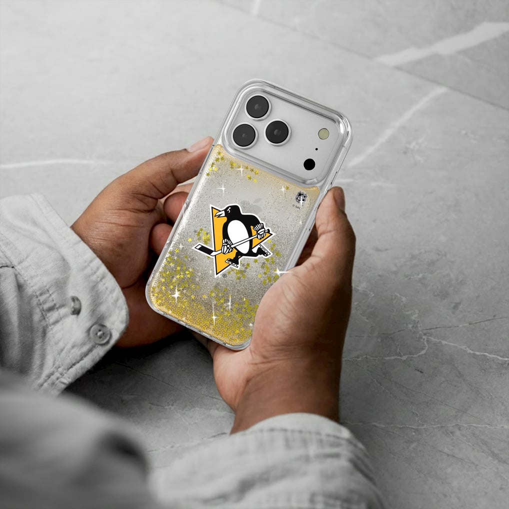 Pittsburgh Penguins Linen Logo iPhone Glitter Case