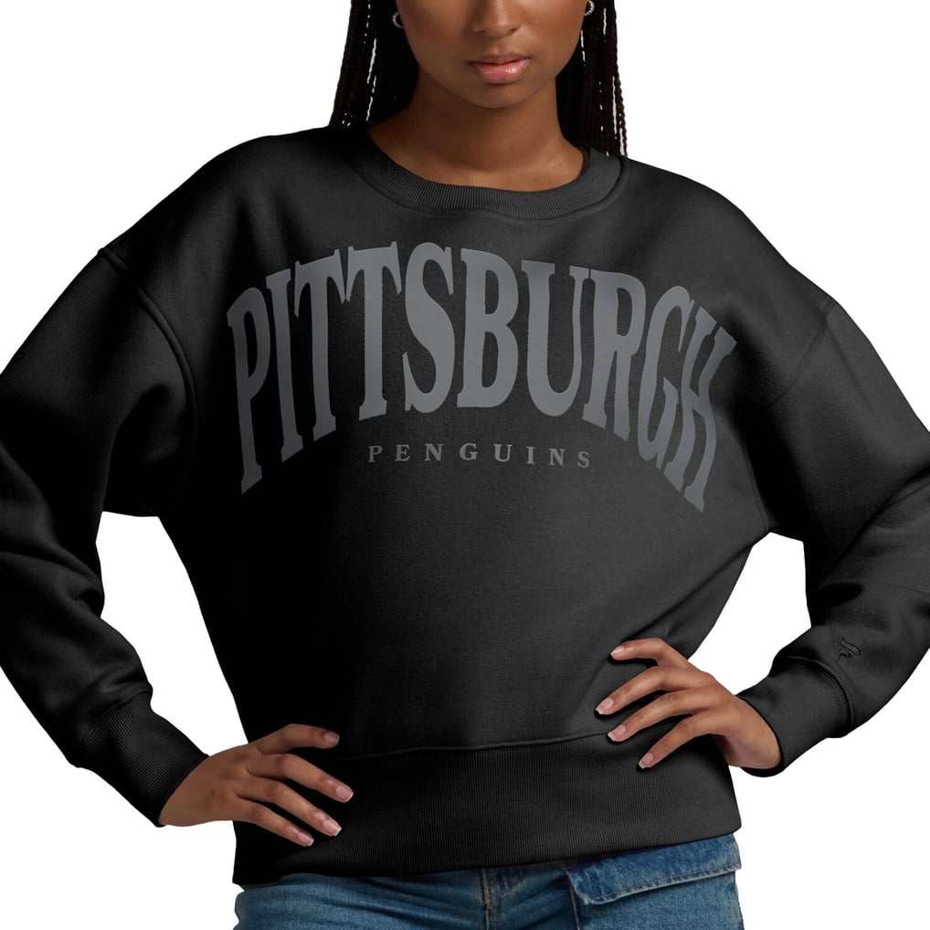  Pittsburgh Penguins Fanatics Women's Elements Flow Pullover Sweatshirt - Black