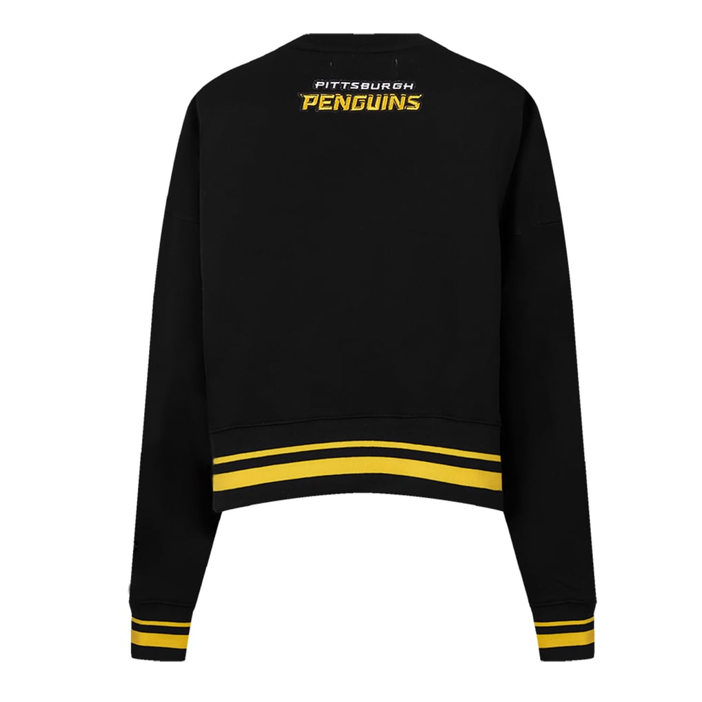  Pittsburgh Penguins Pro Standard Women's Area Code Cropped Pullover Sweatshirt - Black