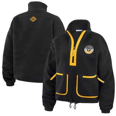  Pittsburgh Penguins WEAR by Erin Andrews Women's Polar Fleece Half-Zip Jacket - Black