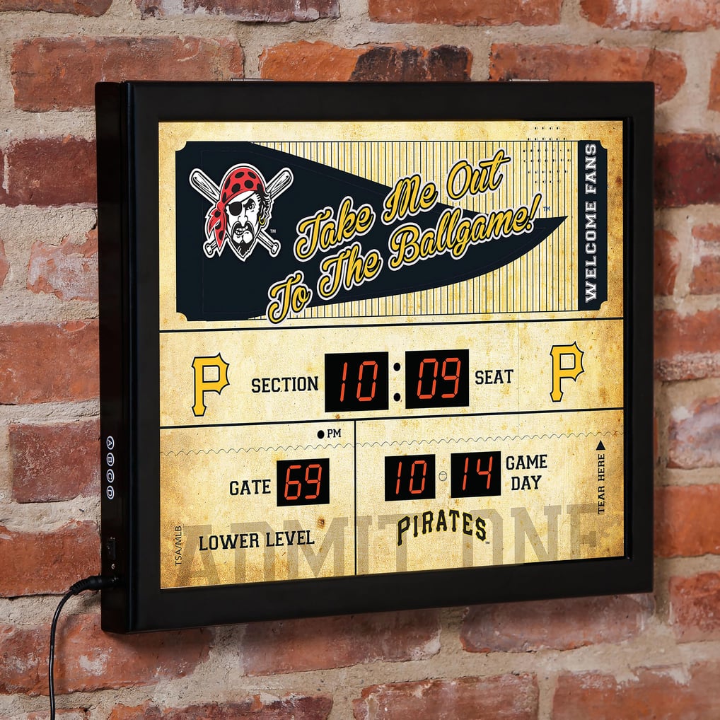  Pittsburgh Pirates 15" x 19" Bluetooth Scoreboard Wall Clock