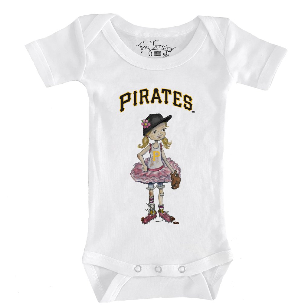 Pittsburgh Pirates Tiny Turnip Infant Baseball Babes Bodysuit - White