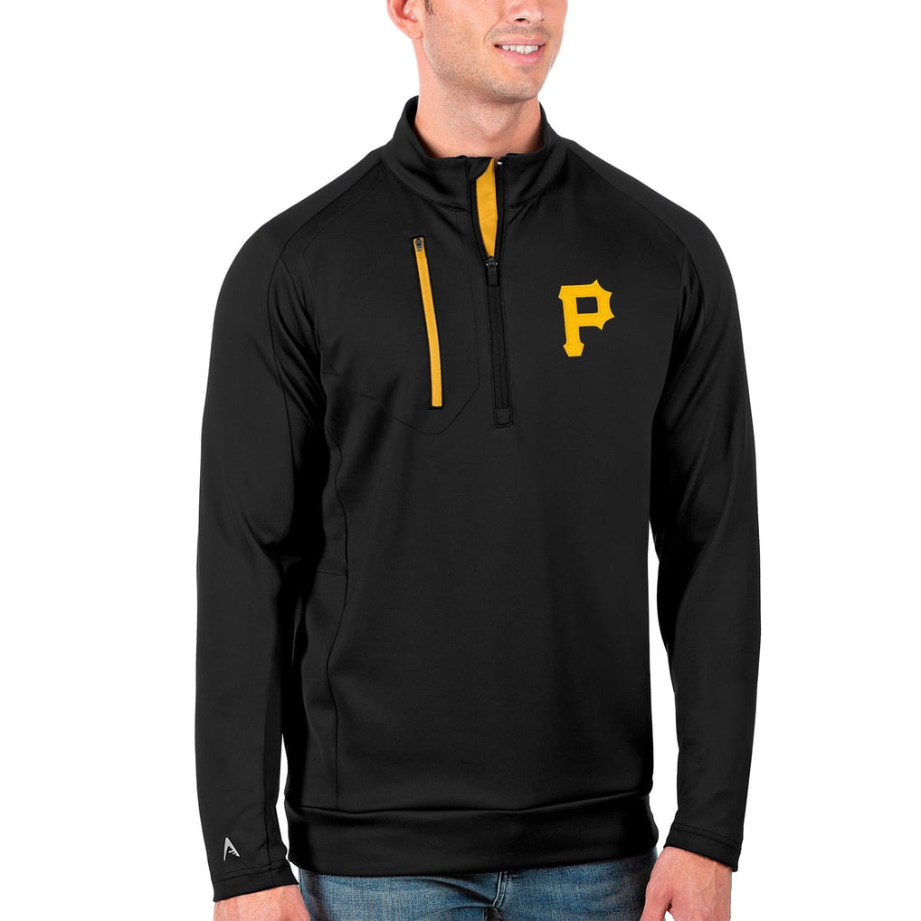 Pittsburgh Pirates Antigua Generation Quarter-Zip Pullover Jacket - Black/Gold