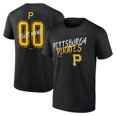 Pittsburgh Pirates  Hustle Personalized Name & Number T-Shirt - Black