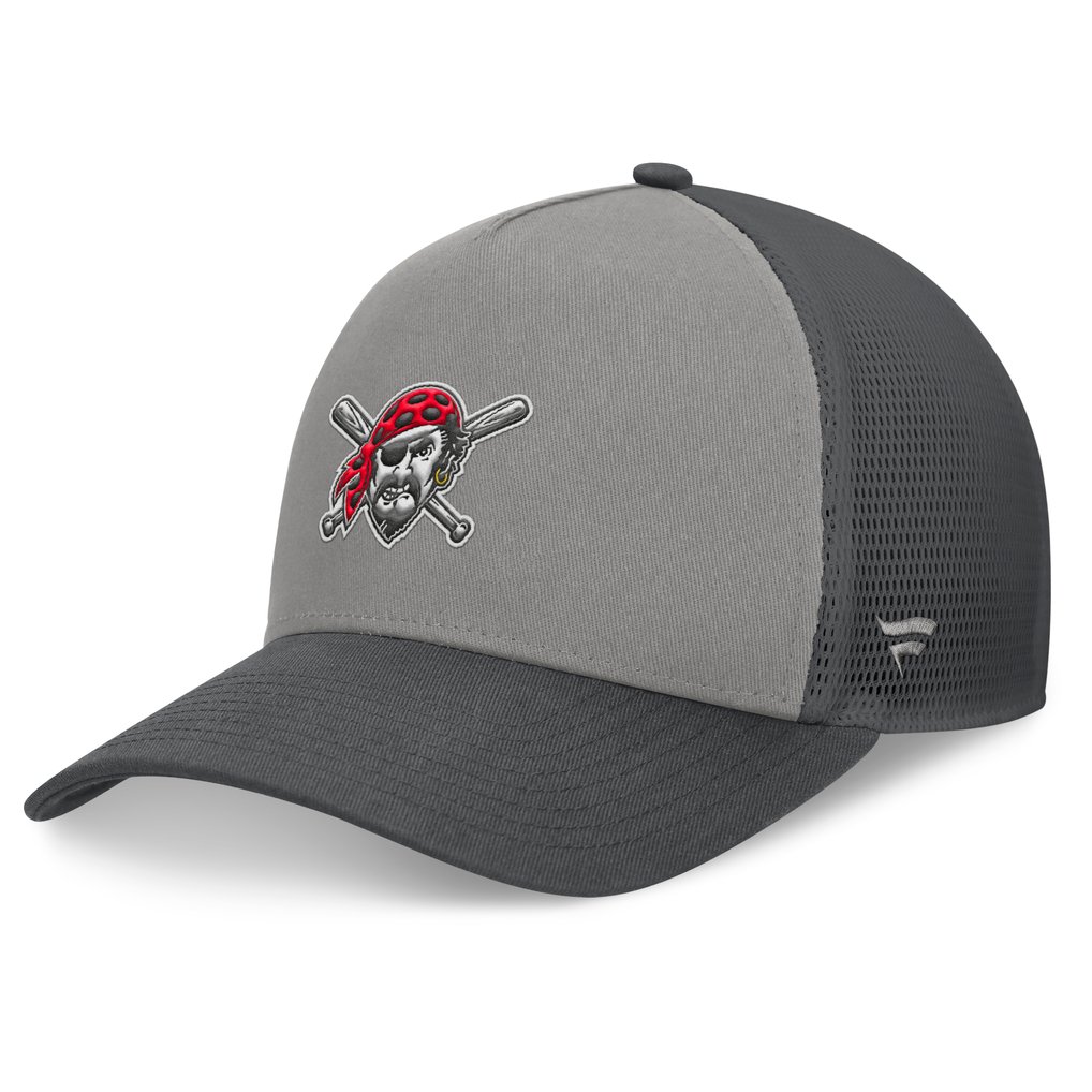 Pittsburgh Pirates Fanatics A-Frame Trucker Adjustable Hat - Gray/Graphite