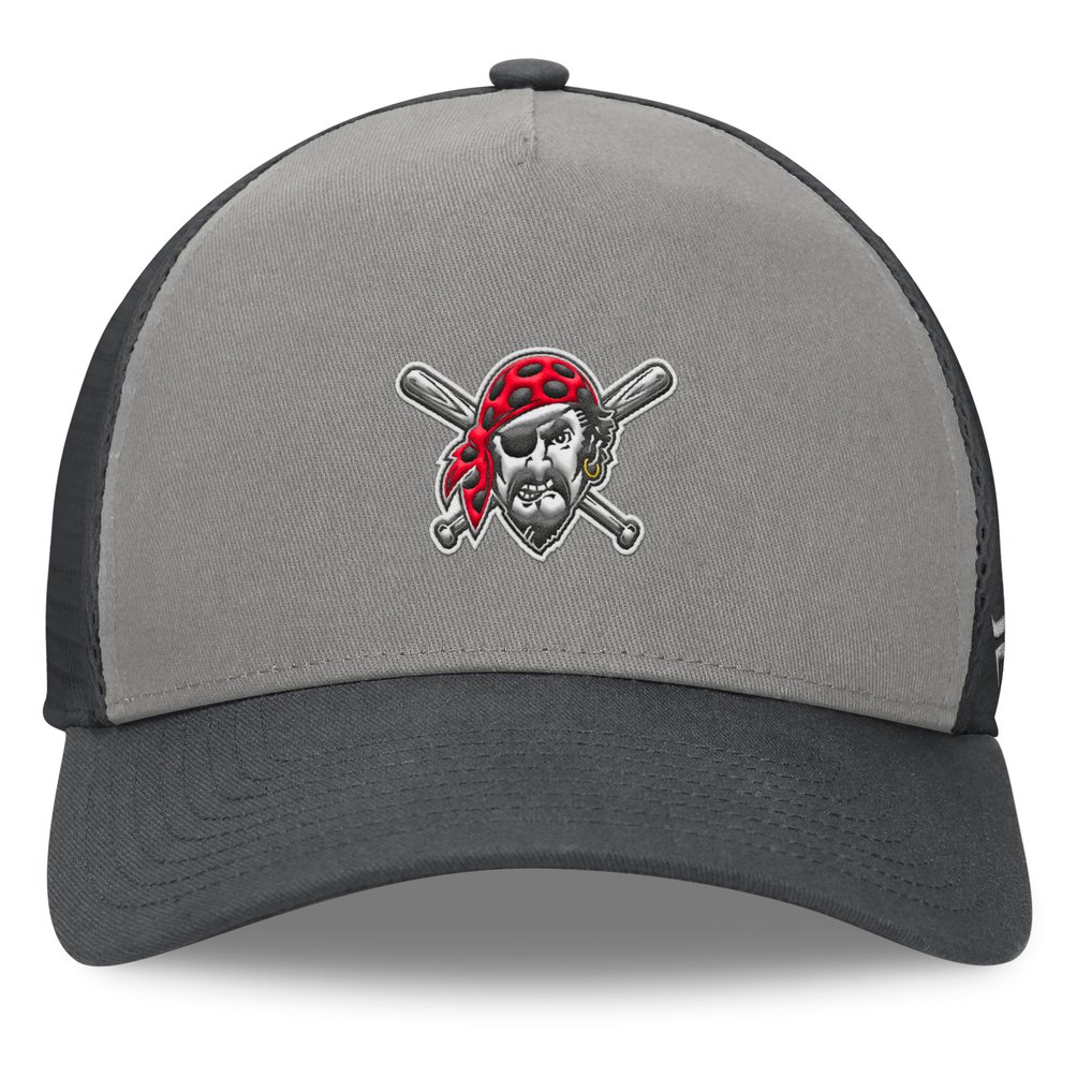 Pittsburgh Pirates Fanatics A-Frame Trucker Adjustable Hat - Gray/Graphite