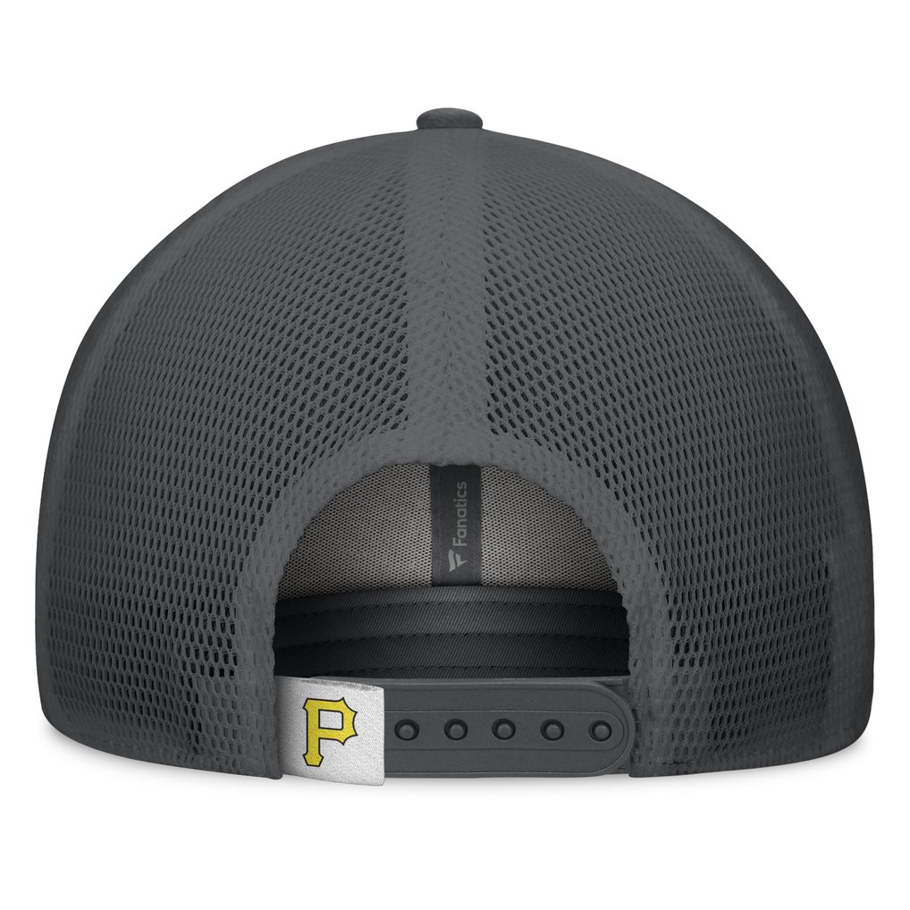 Pittsburgh Pirates Fanatics A-Frame Trucker Adjustable Hat - Gray/Graphite