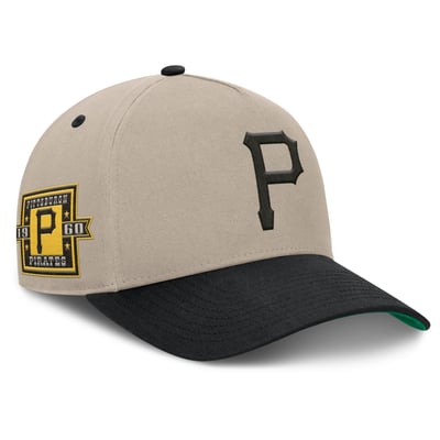 Pittsburgh Pirates Fanatics Veteran A-Frame Adjustable Hat - Khaki/Black