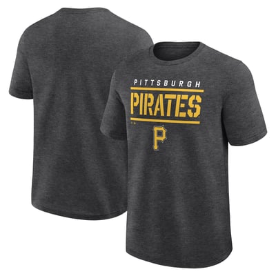 Pittsburgh Pirates Logo Athletic Top Notch T-Shirt - Heather Charcoal