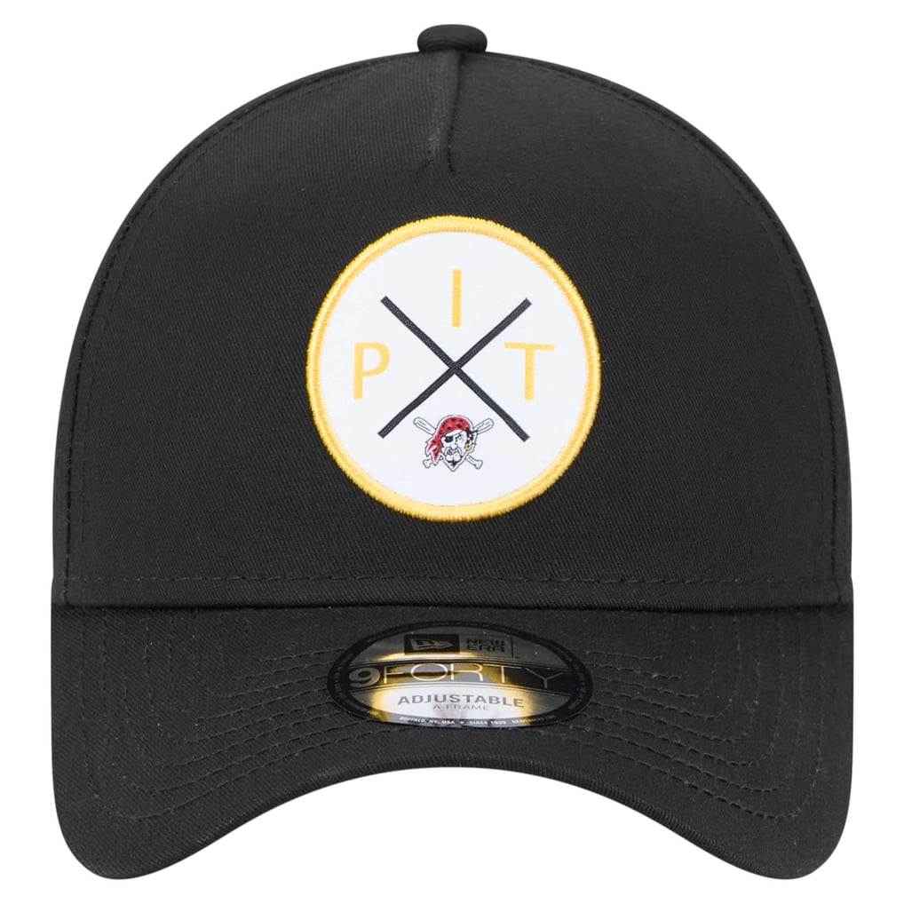 Pittsburgh Pirates New Era 9FORTY A-Frame Adjustable Hat - Black