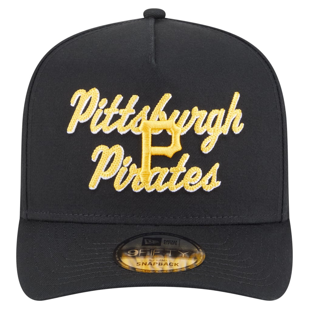 Pittsburgh Pirates New Era Chainstitch 9FIFTY A-Frame Snapback Hat - Black