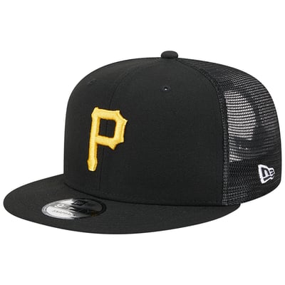 Pittsburgh Pirates New Era Team Color Trucker 9FIFTY Snapback Hat - Black